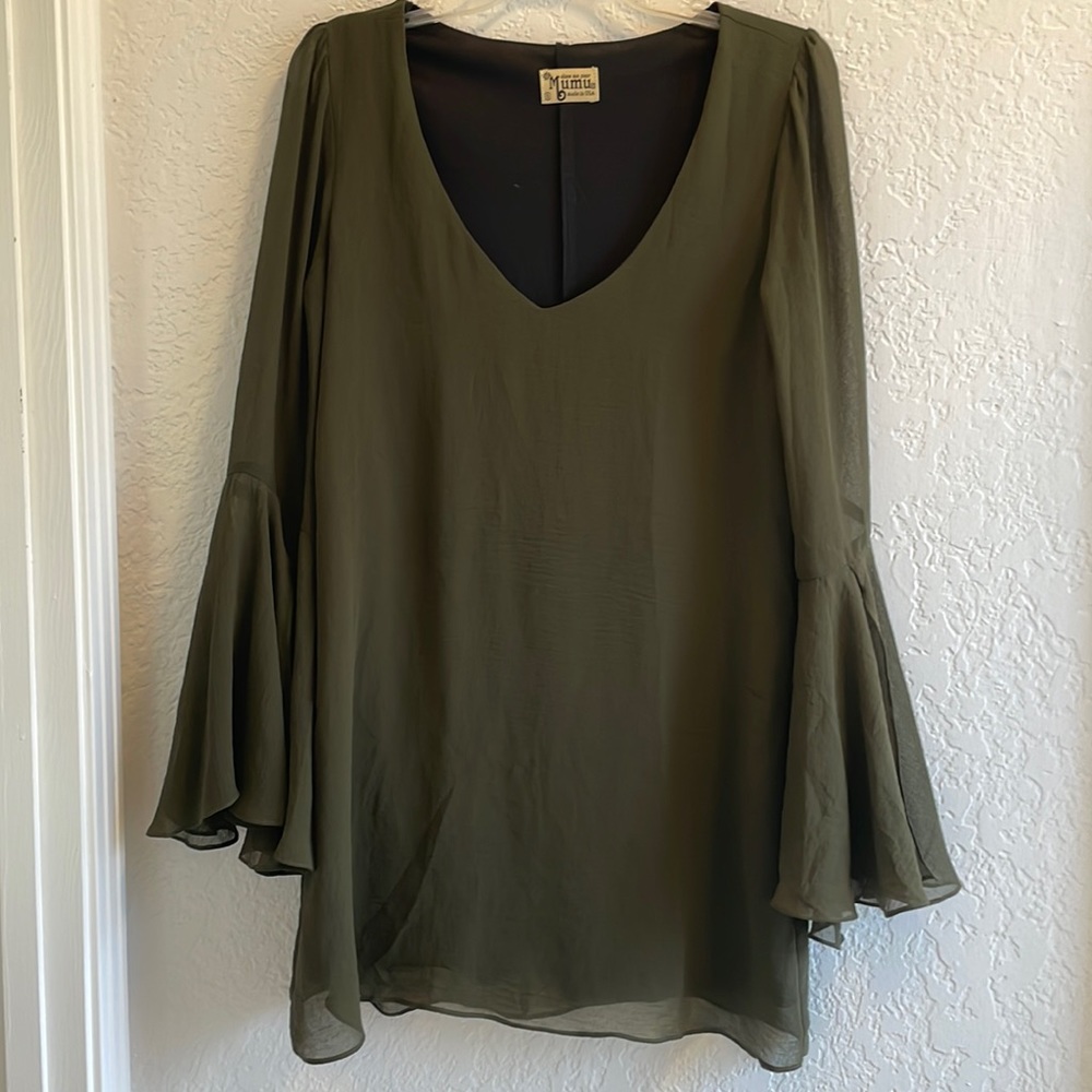 Show Me Your Mumu olive green dress size small